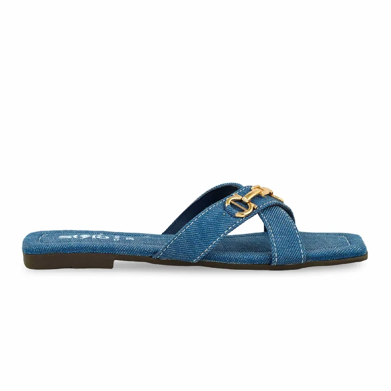 Modern Tailoring Blue Casual Slipper For Ladies CL1878