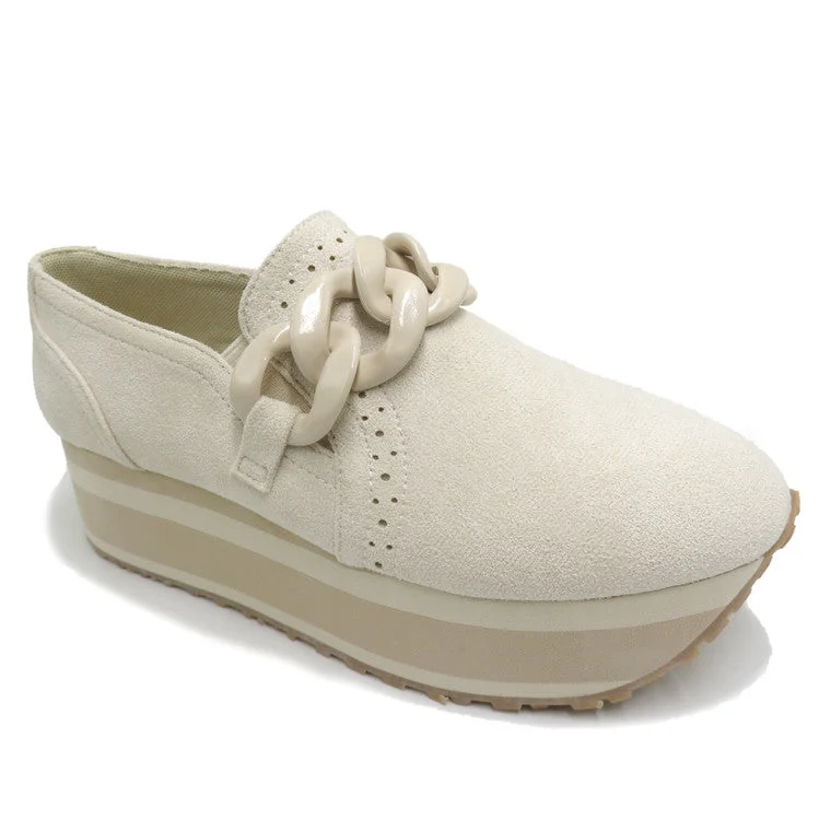 Bright Colors Pierre Dumas Women's Paloma-1 Platform Loafer - Ivory 82506-475