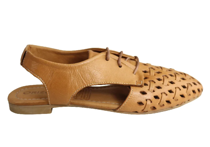 Printed Patterns Orizonte Basco Womens European Soft Leather Sling Back Flat Shoes