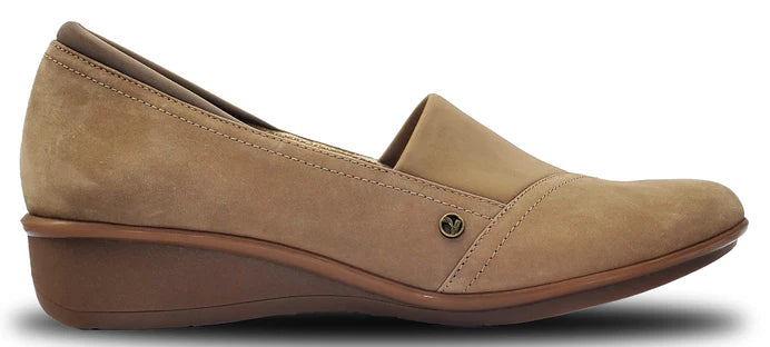 Dressing Tips Naples Stretch Loafer in Toffee Nubuck WIDE
