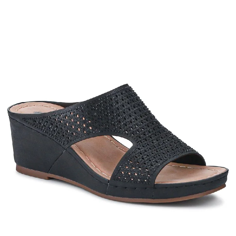 High Street Design Tall Wedge Heel Mules - BAIZH41016 / 327 100 - Black