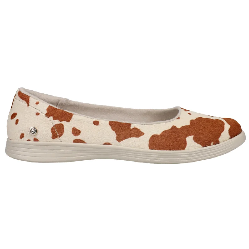 Youthful Style On the Go Dreamy Howdy Cow Print Slip On Flats