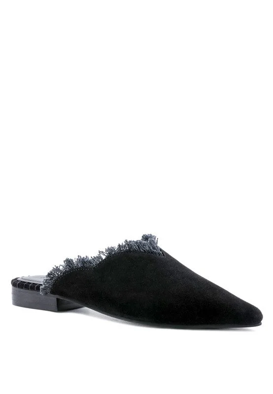 Energy Wear MOLLY  FRAYED LEATHER MULES For Women