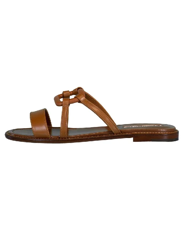 Retro Design Caramel Oratasa Flat Sandal
