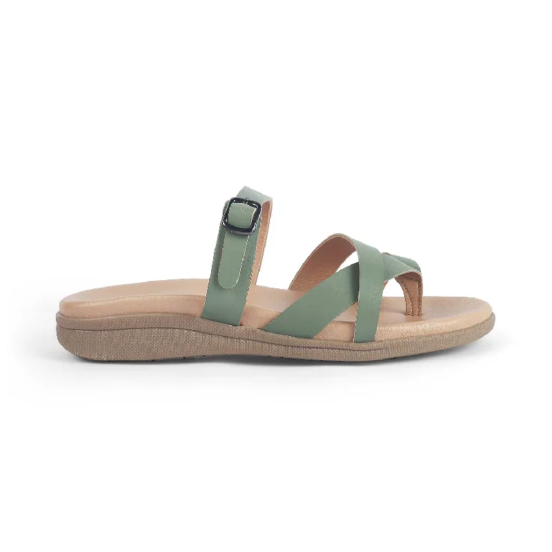 American Style Tresmode Mos Green Women's Casual Flats