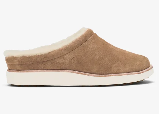Fashion Wear Mani  Leather Mule Slippers - Tan/Golden Sand