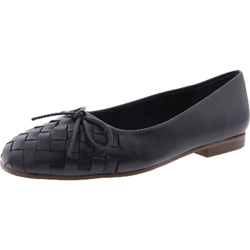 Classic Color Bella Vita Womens Woven Faux Leather Ballet Flats