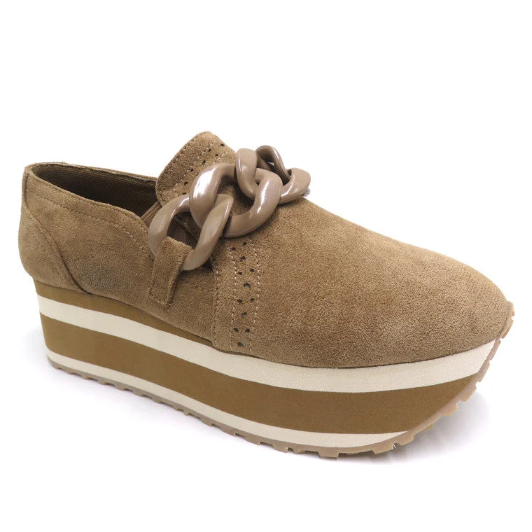 Body Design Pierre Dumas Women's Paloma-1 Platform Loafer - Taupe 82506-434