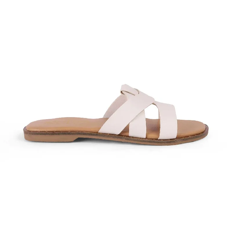 Celebrity Style Tresmode Roja White Women's Casual Flats
