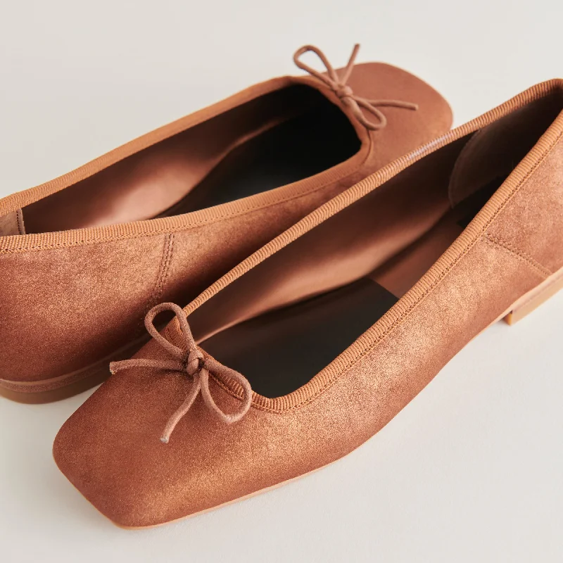 Cool Style ANISA BALLET FLATS COPPER METALLIC SUEDE - re:vita