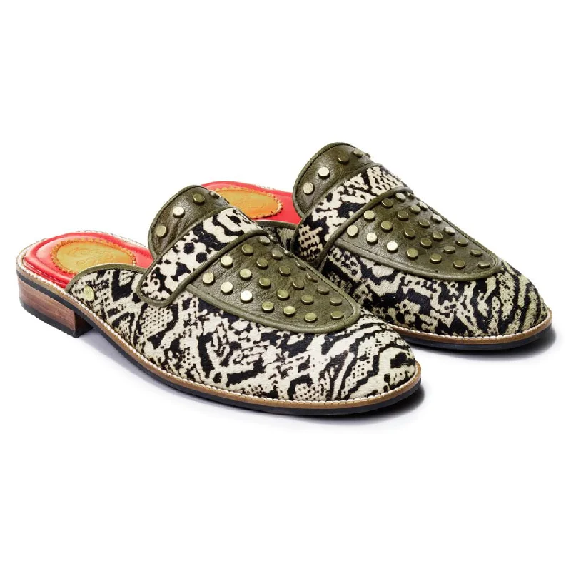 Comfortable Wear Python Mules Men