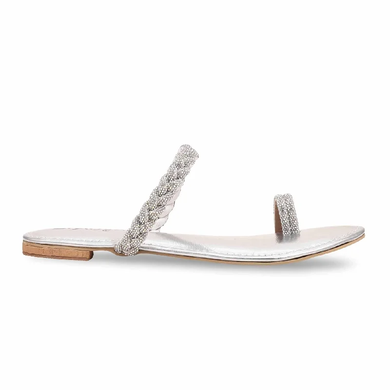 Printed Patterns Silver Fancy Chappal FN0766