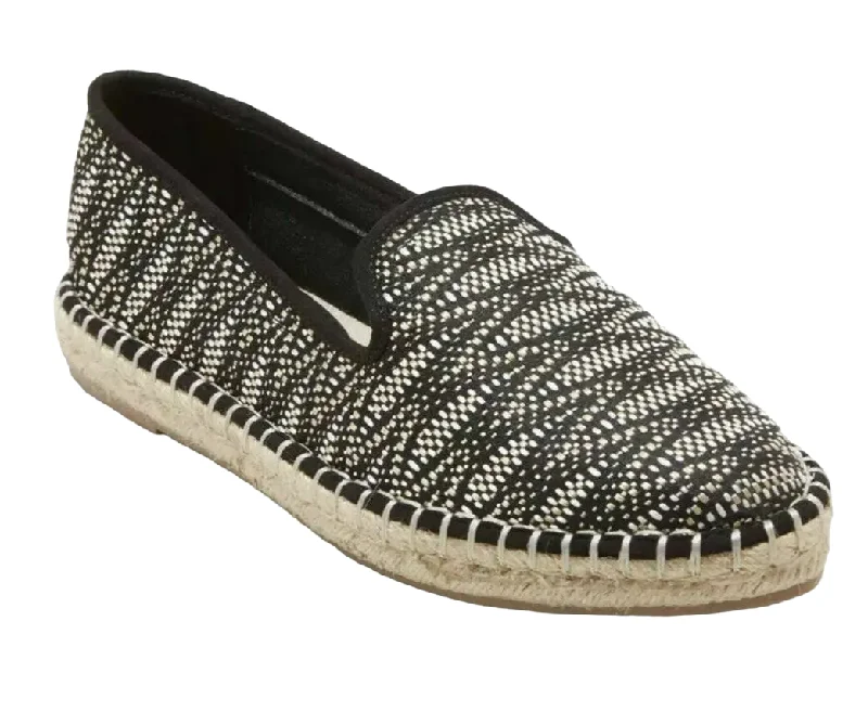 High Street Fashion Universal Thread Espadrilles Flats Women's Casual Black Fabric Stitched