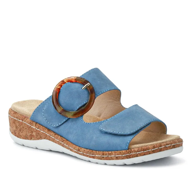 New Products Wide-Fit Dual-Fasten Mules - WBINS41103 / 327 398 - Blue