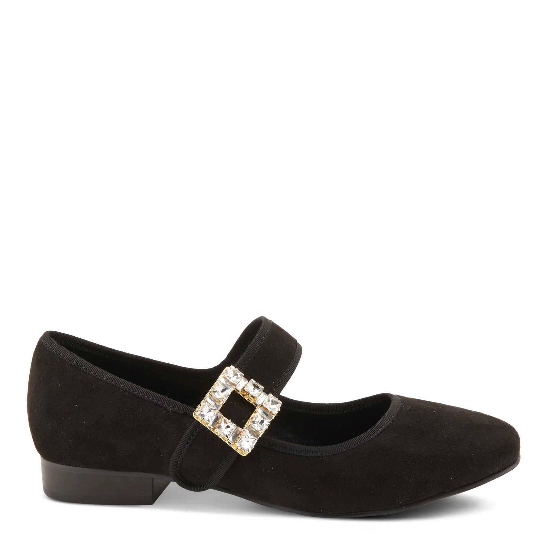 High-end Sense Azura Ametrine Ornate Mary Jane Flat in Black