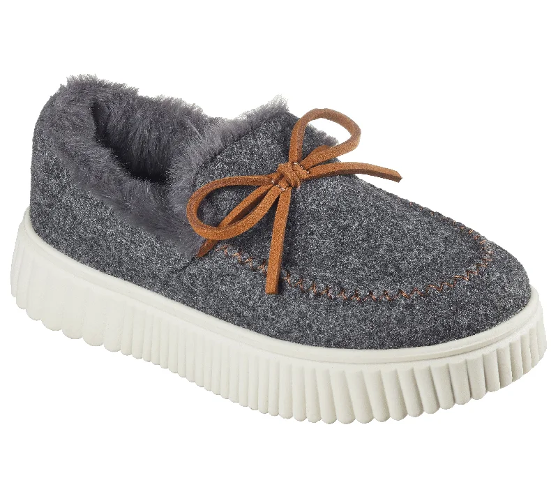 Practical Style Skechers Women's Cozy Ojai Fur Slipper - Dark Gray 169028