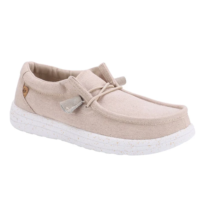 High-end Fashion Paula Elastic Tie Loafer in Beige CLOSEOUTS
