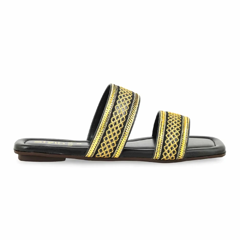Elegant Design Black Casual Slipper CL1974