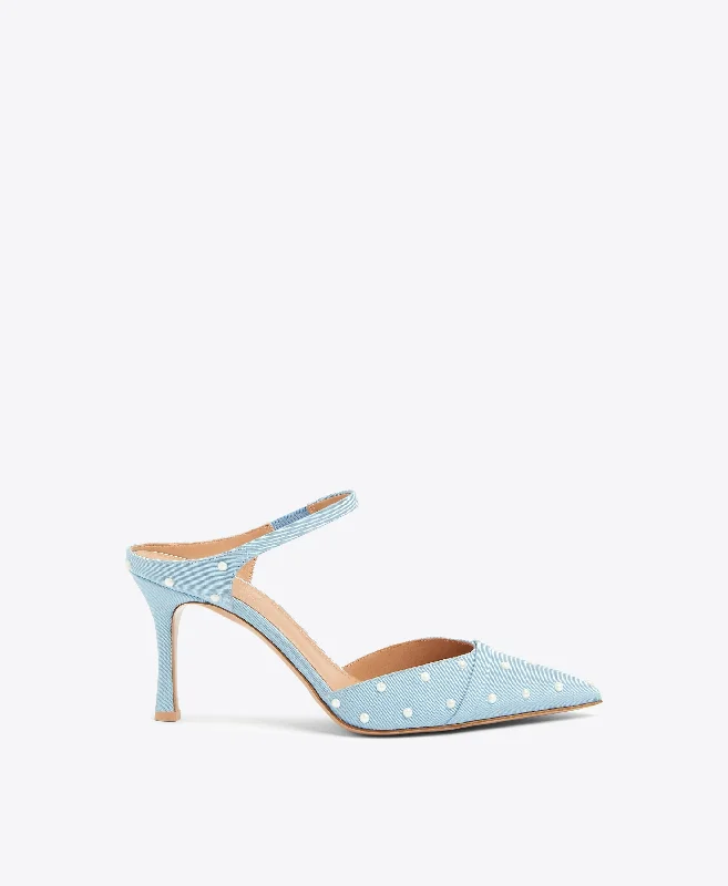 Breathable Design Uma 80 Sky Blue Grosgrain Mules