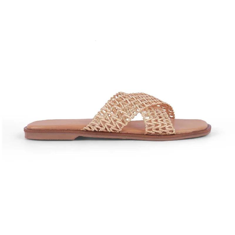 Luxury Customization Tresmode Lace Champagne Women's Dress Flats
