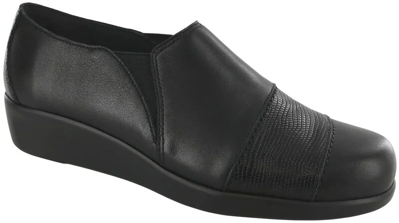 Unique Prints SAS Women's Nora Slip On Loafer - Black/Lizard 3570-714