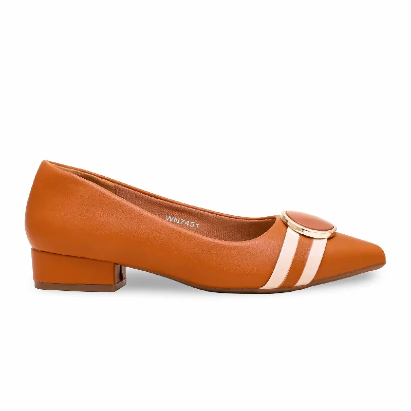 Noble And Elegant Tan Winter Court Shoes WN7451