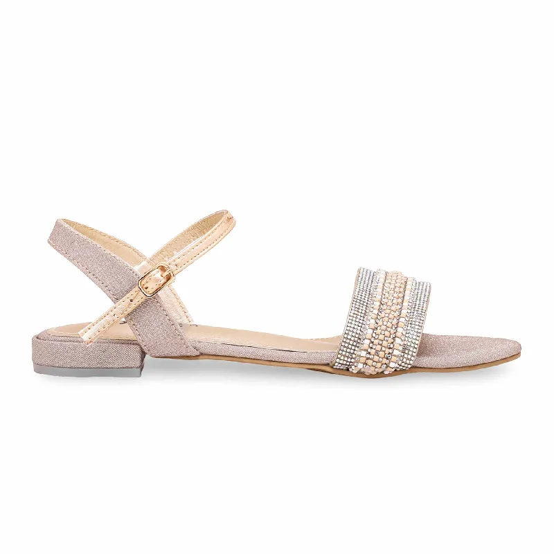 Comfortable Wear Golden Fancy Sandal FN5970
