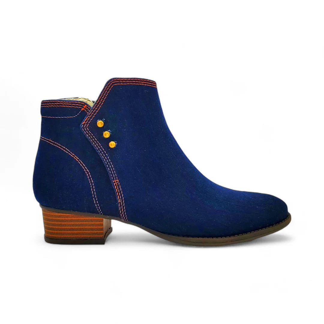 Unique Fashion Tiko Ankle Boot in Denim