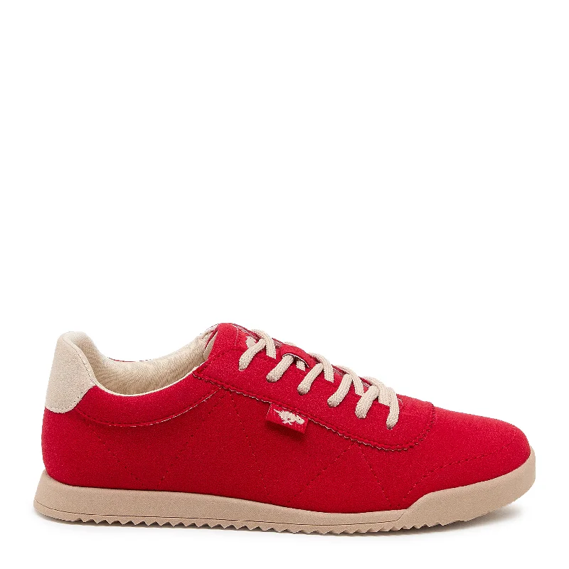 Sports Fashion Bertie Red Mesh Low Profile Sneaker