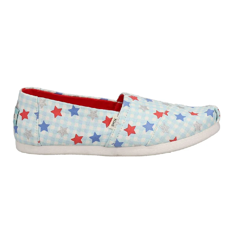Fresh And Elegant Alpargata Stars-Plaid Patriotic Slip On Flats