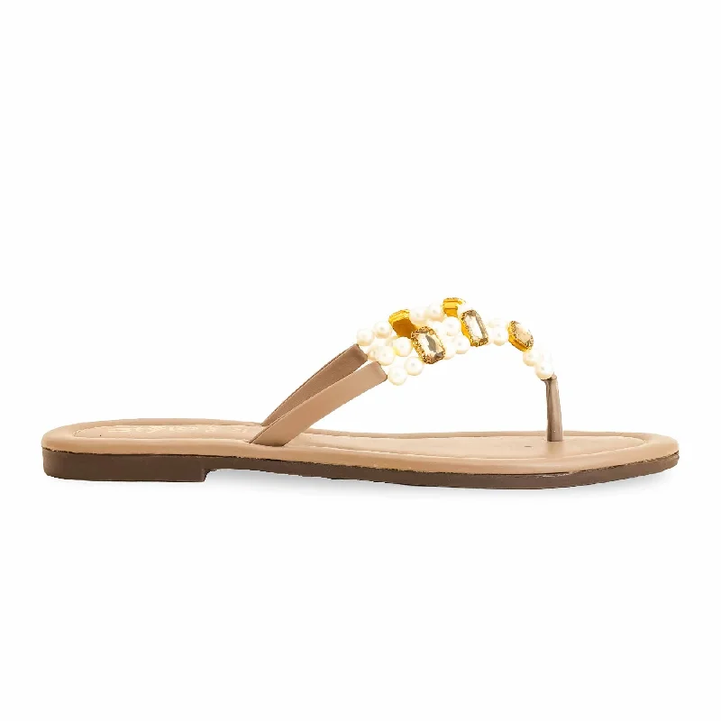 Fashion Expert Beige Casual Chappal For Ladies CL2000