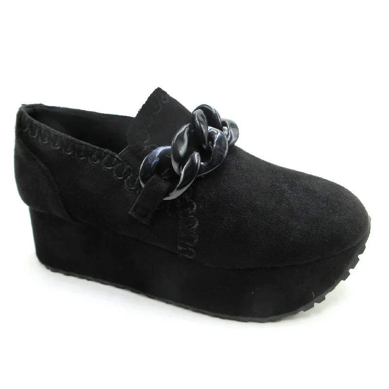 Exquisite Tailoring Pierre Dumas Women's Paige-1 Platform Loafer - Black 82530-401
