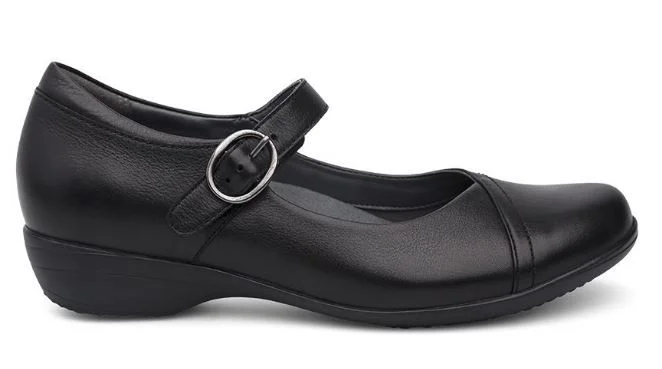 Breathable Design Dansko Women's Fawna Mary Jane Shoe - Black Nappa 5501020200