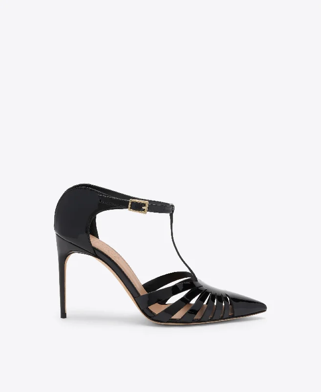 Fashion And Simplicity Jennifer 90 Black Patent Heeled Mules