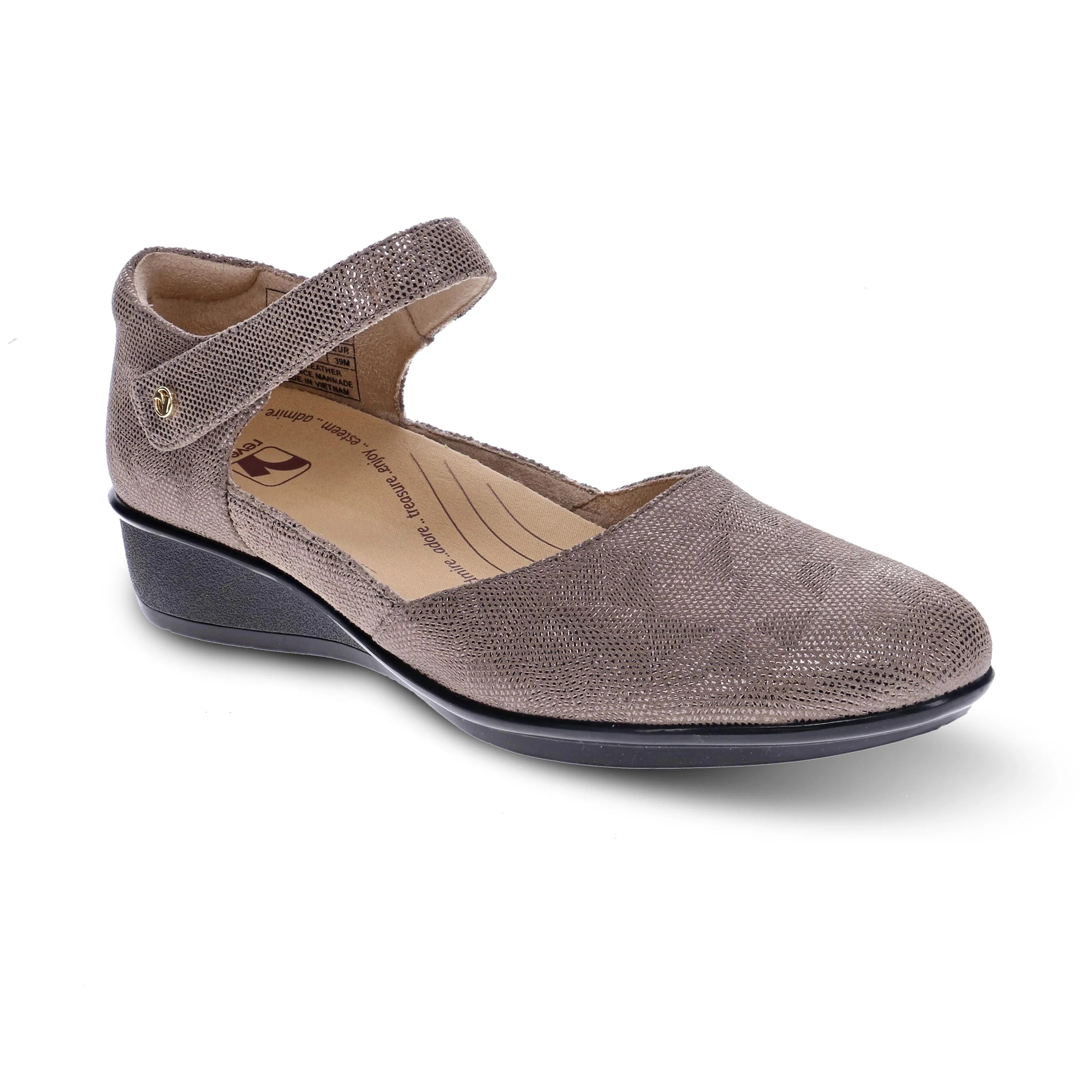 Elegant Series Revere Women's Osaka Mary Jane Shoe - Champagne Angle