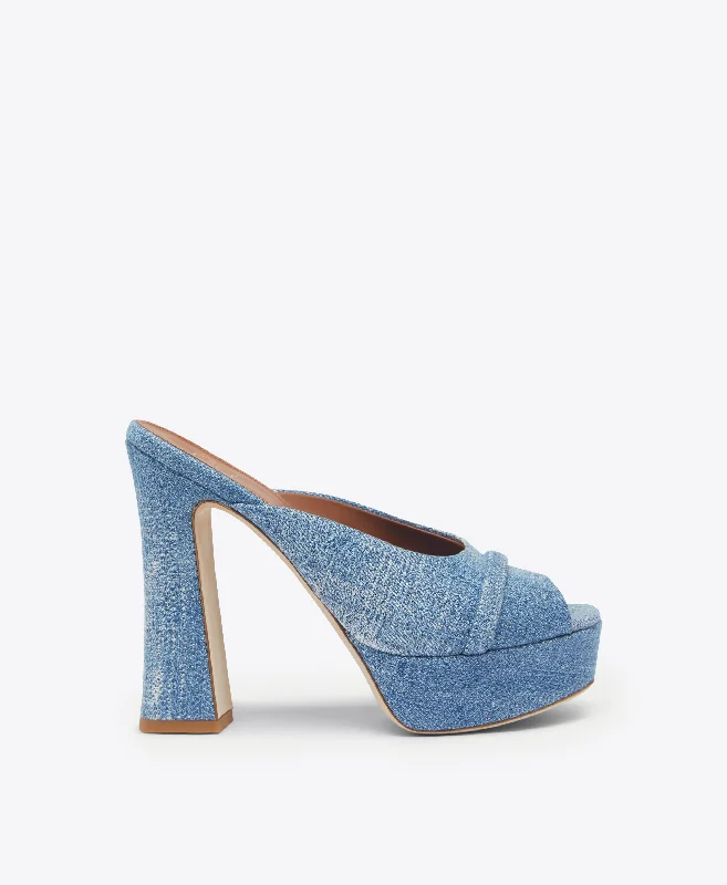 High-end Fashion Yasmin 125 Denim Platforms