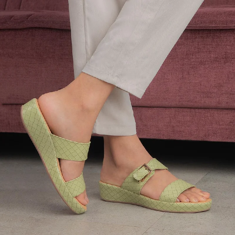 High-end Customization The Argos Green Women's Casual Wedge Sandals Tresmode