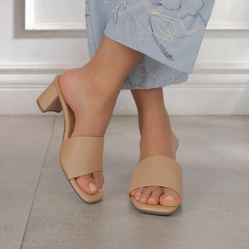 Elegant Series The Barie Beige Women's Casual Block Heel Sandals Tresmode