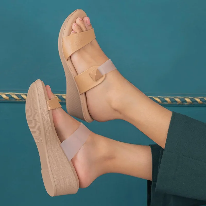 Urban Style The Vios Camel Women's Dress Wedge Sandals Tresmode