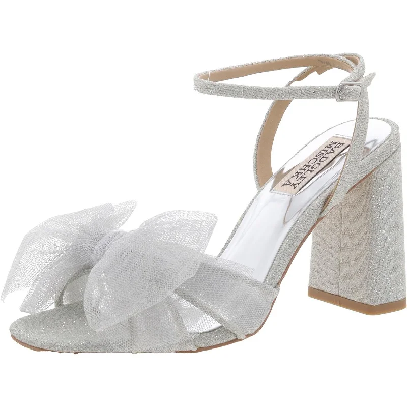 Personalized Series Badgley Mischka Womens Textured Bow Heels