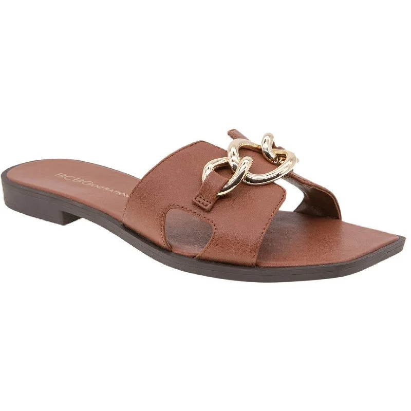 Minimal Style BCBGeneration Womens Lacinda Cutout Slides Slide Sandals