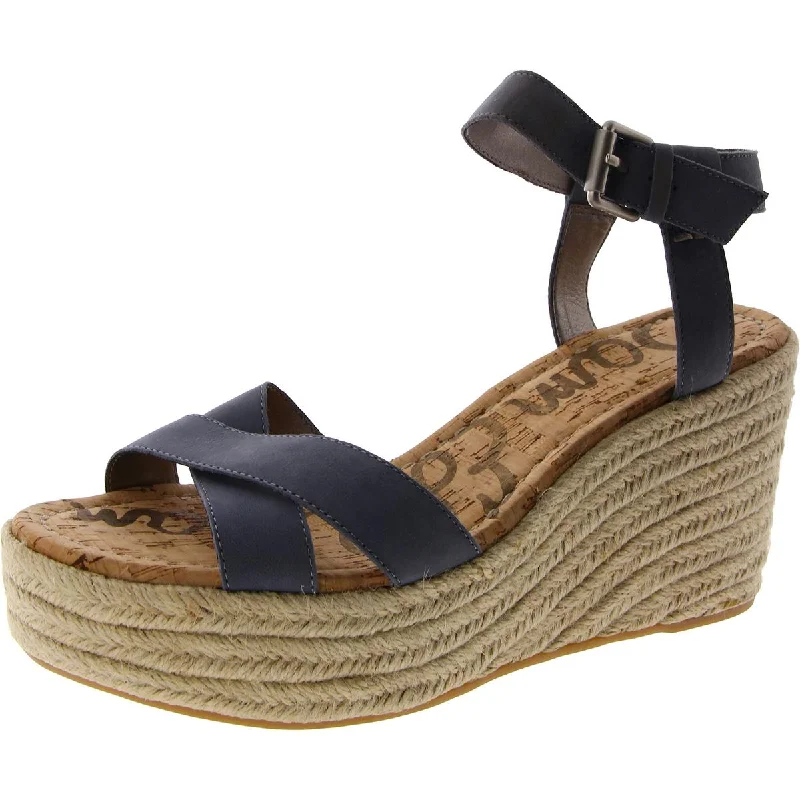 Youthful Vitality Sam Edelman Womens Destin Nubuck Ankle Strap Wedge Sandals
