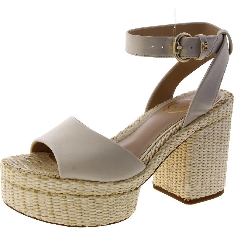 Floral Prints Sam Edelman Womens Immie Leather Block Heel Platform Sandals