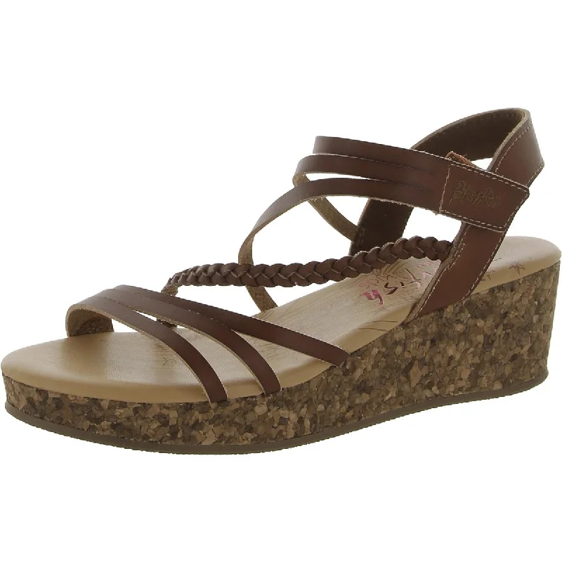 Unique Prints Blowfish Womens Liddie Faux Leather Slingback Wedge Sandals