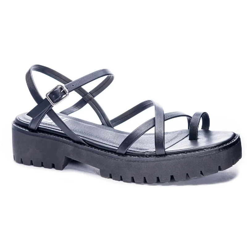Fashion Pioneer Dirty Laundry Womens Rhoni Square Open Toe Flat Ankle Strap