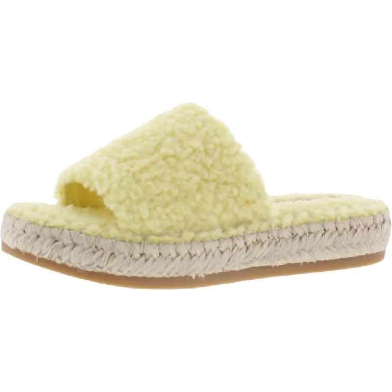 Street Fashion Dolce Vita Womens Karlee Faux Fur Slip On Slide Sandals