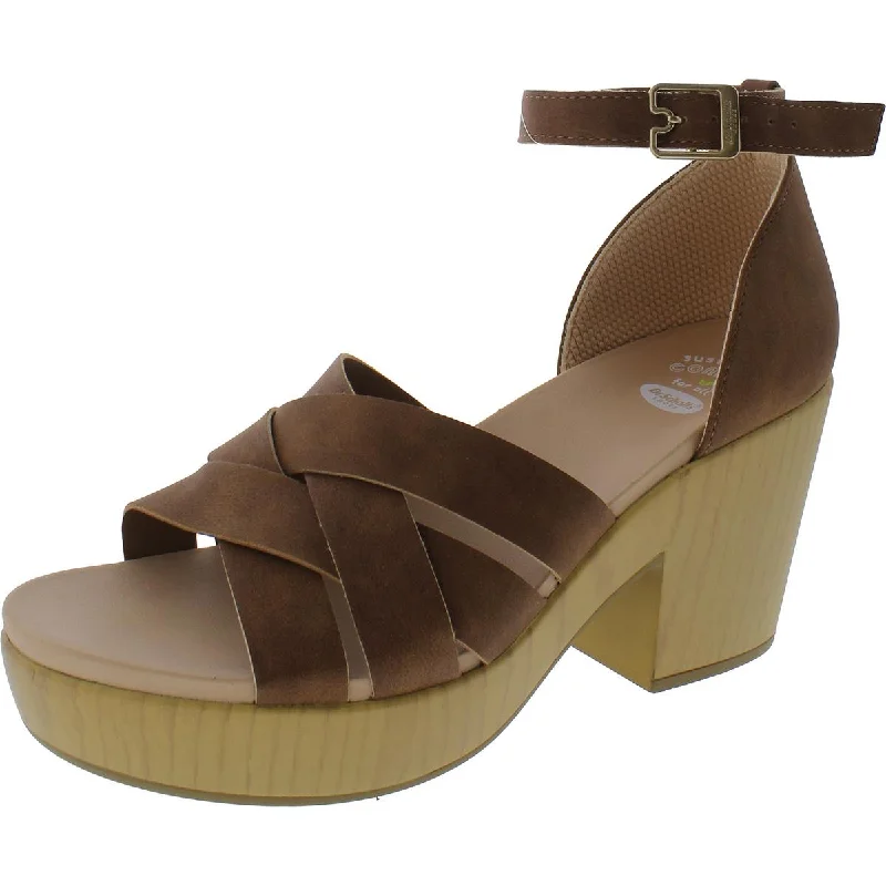 Minimal Classic Dr. Scholl's Shoes Womens Blissful Faux Suede Round Toe Platform Sandals