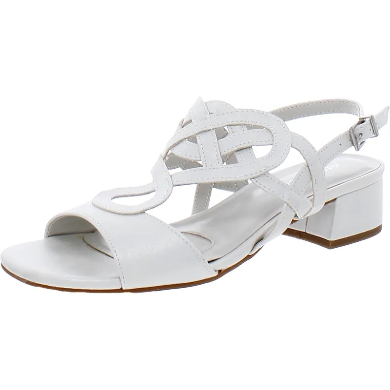Elegant Design Easy Street Womens Catrin Faux Leather Slingback Heels