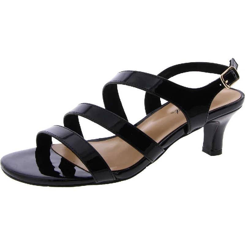 Personalized Design Easy Street Womens Como Patent Ankle Strap Heels