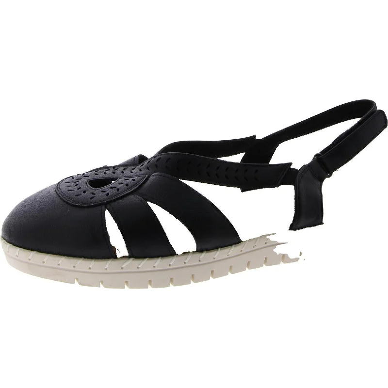 Fashion Expert Easy Street Womens Tilda Faux Leather Closed Toe Slingback Sandals